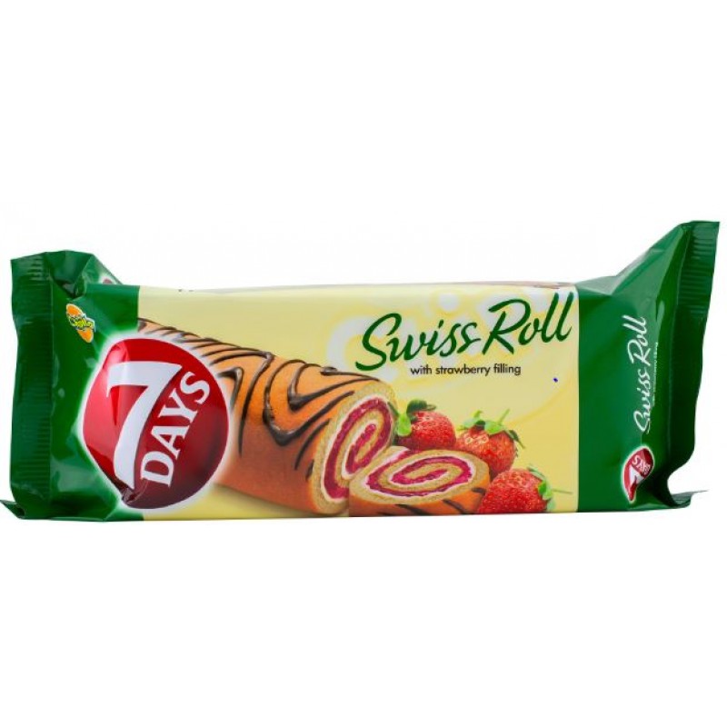 7 Days Swiss Rolls Capsuni 200g *10