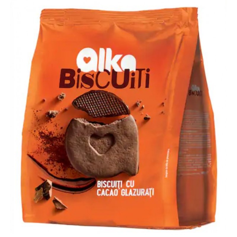 Alka Biscuitii Casei Cacao Glazurati 180g  *10