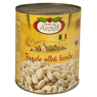 Arovit Fasole boabe alba in saramura 400 g *6