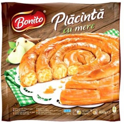 TIPTOP Bonito Placinta rulata cu mere, congelata 800g *12