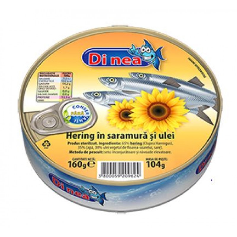 DI NEA Hering in ulei de floarea soarelui 160g EO *30
