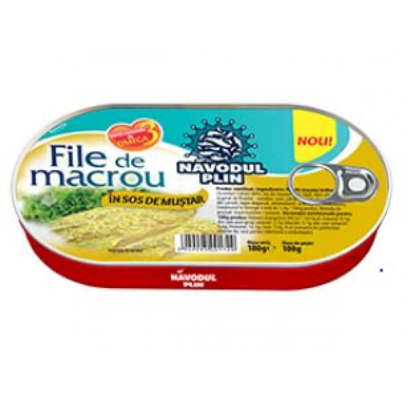 NAVODUL PLIN File de macrou în sos de mustar 180g EO *26