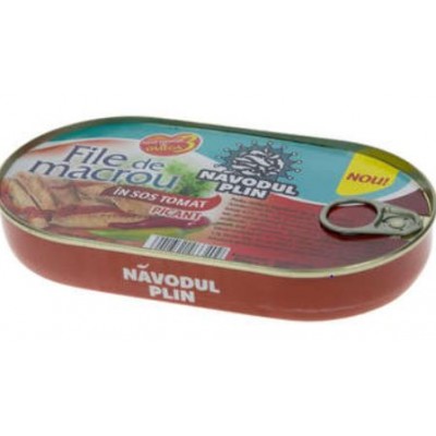 NAVODUL PLIN File de macrou in sos tomat picant 180g EO *10