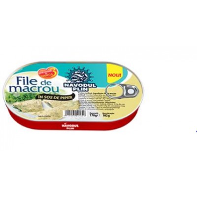 NAVODUL PLIN File de macrou în sos de piper 170g EO *26