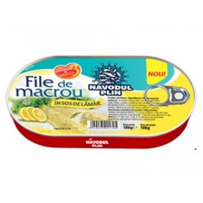 NAVODUL PLIN File de macrou în sos de lamaie 180g EO *26