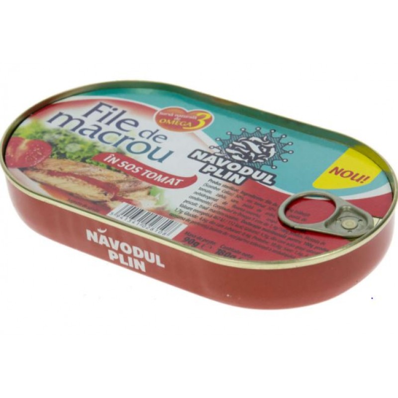 NAVODUL PLIN File de macrou in sos tomat 180g EO *15