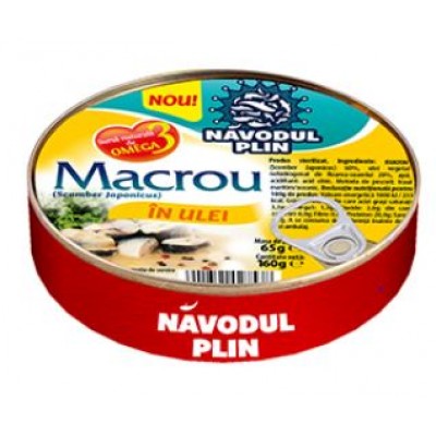 NAVODUL PLIN Mackerel in Sunflower Seed Oil 160g EO *30