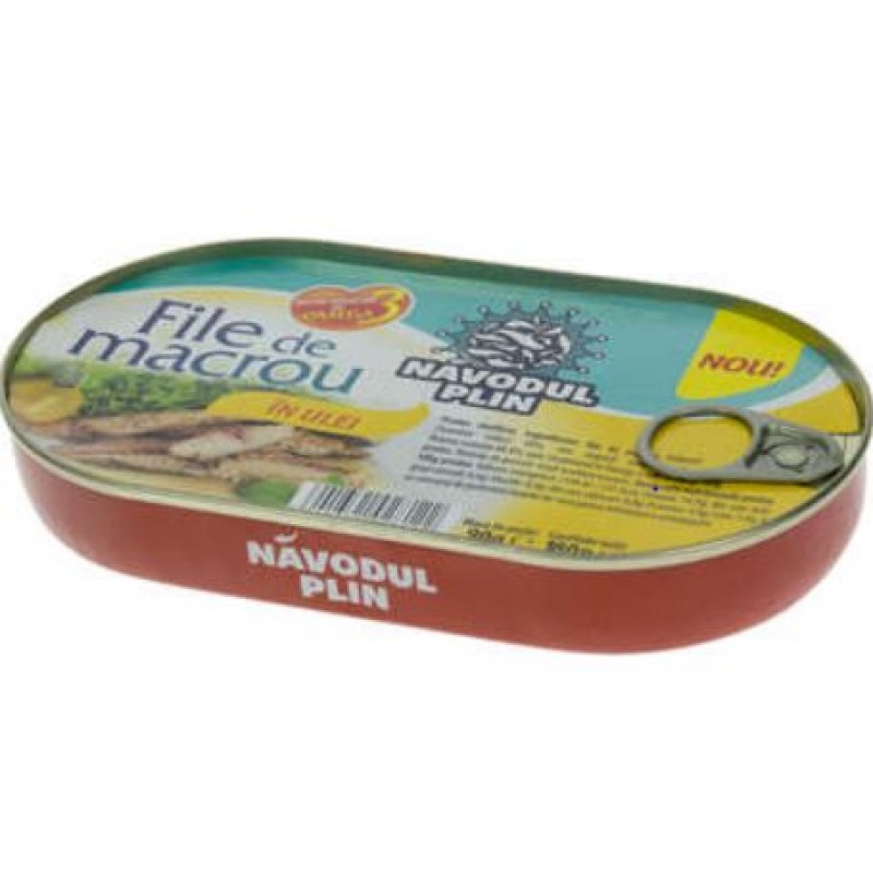 NAVODUL PLIN File de macrou in ulei de floarea soarelui 170g EO *15