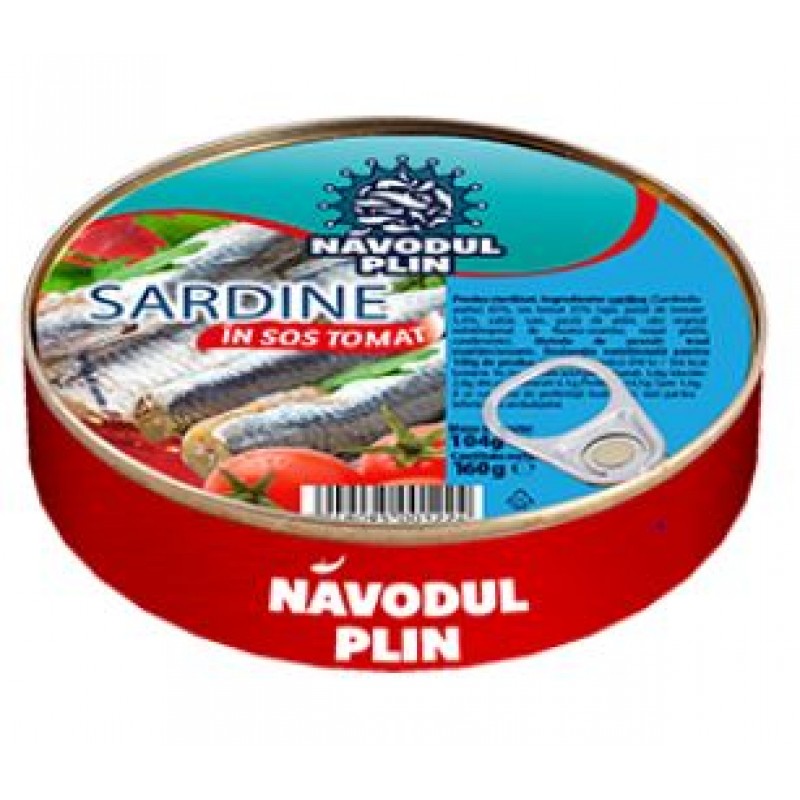 NAVODUL PLIN  Sardine in sos tomat 160g EO *30
