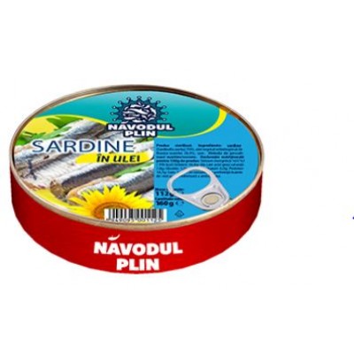NAVODUL PLIN  Sardine in ulei de floarea soarelui 160g EO *30