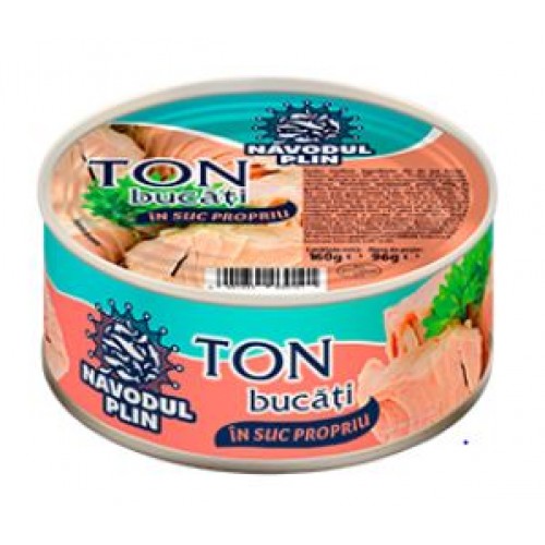 NAVODUL PLIN Ton bucati in suc propriu 160g EO *36