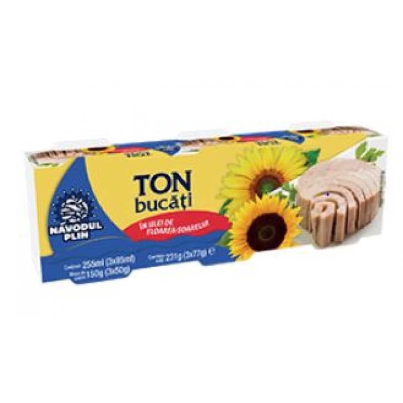NAVODUL PLIN Tuna Sliced in Sunflower Seed Oil 240g (3*80g) EO- pack 3 pc *32