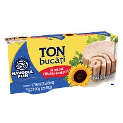 NAVODUL PLIN Ton maruntit ulei floarea soarelui 160g(2*80g)EO - pack 2 bucati *48