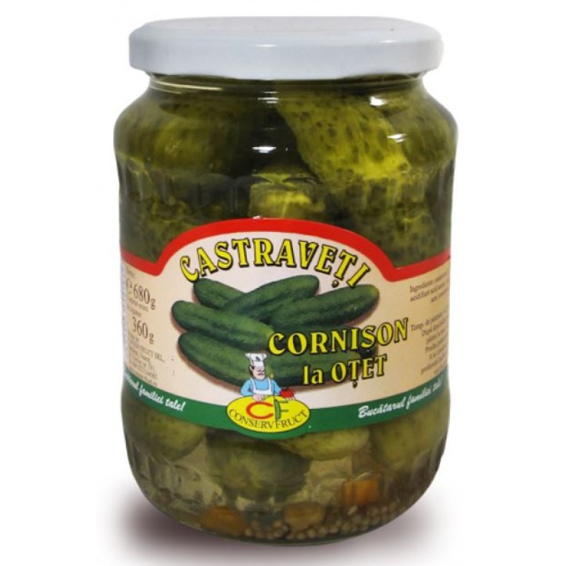 CONSERVFRUCT CASTR. IN OTET 6-9CM/PICKL.CUCUMB. 680G/340G *6