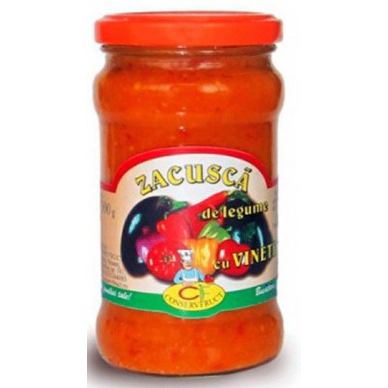 CONSERVFRUCT ZACUSCA VINETE/ VEG MIX AUBERG. 300G*8/R20/P160