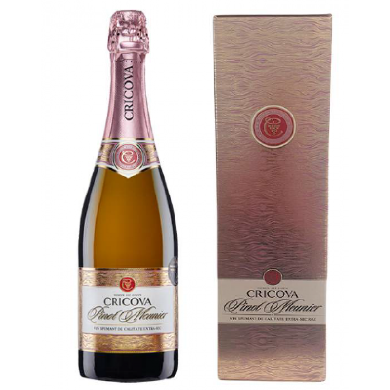 Cricova Spumant Clasic Pinot Meunier Extra Sec + Cutie 0.75L *1
