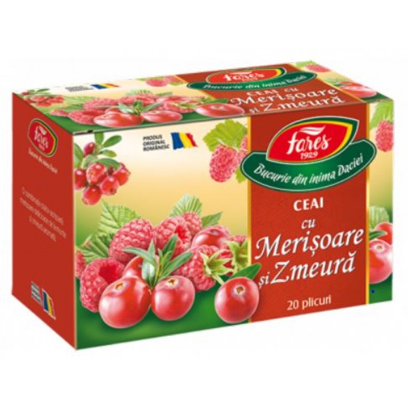 Fares Ceai cu Merisoare si Zmeura 20 pliculeţe*30