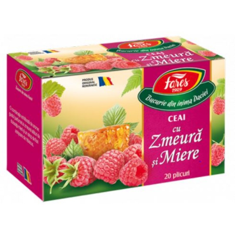 Fares Ceai cu Zmeura si Miere 20 pliculeţe*30