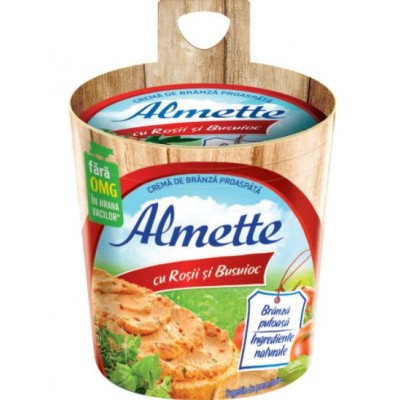Hochland Almette Crema de branza-rosii si busuioc 150g *8