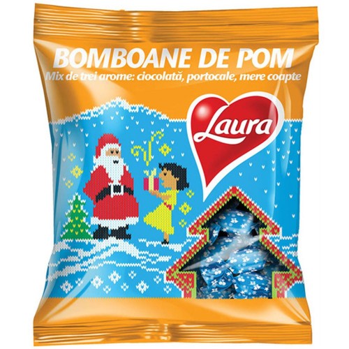 Laura Bomboane Pom Ciocolata, Portocale, Mere  184g *36