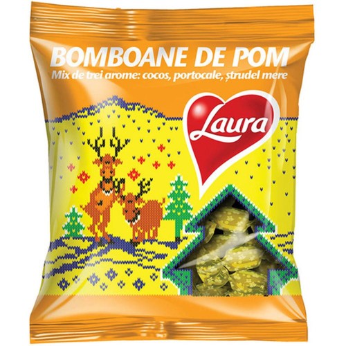 Laura Bomboane Pom Cocos, Portocale, Mere 184g *36