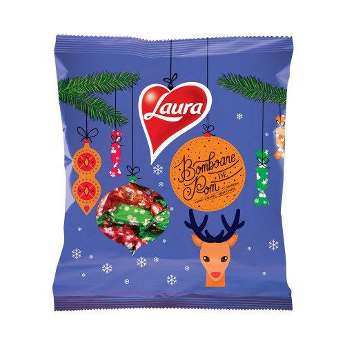 Laura Bomboane Pom Visine, Caramel, Mere 184g *36