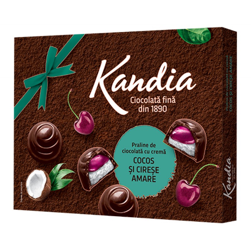 Kandia Praline 40% cr. Cocos si Cirese amare 104g *14