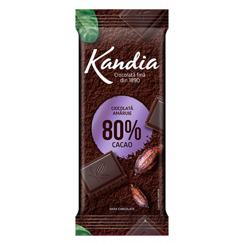 Kandia Ciocolata 80% Cacao 80g *24