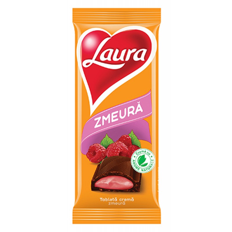 Laura Tableta Lapte Cr. Zmeura 92g *20