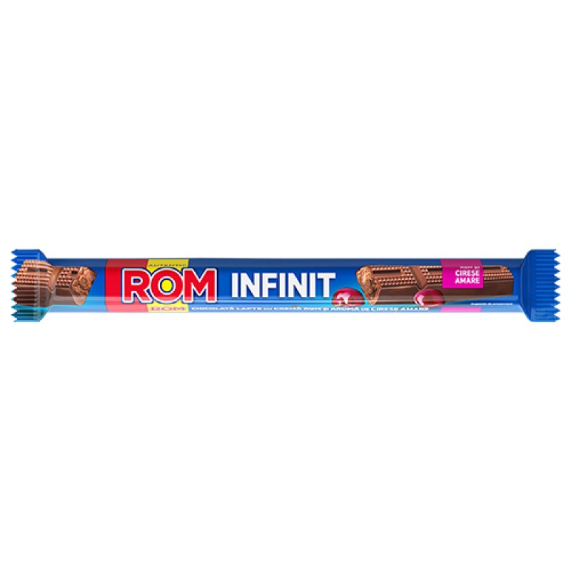 Rom Infinit Ciocolata Lapte cu crema Rom si aroma de Cirese amare 38g*28