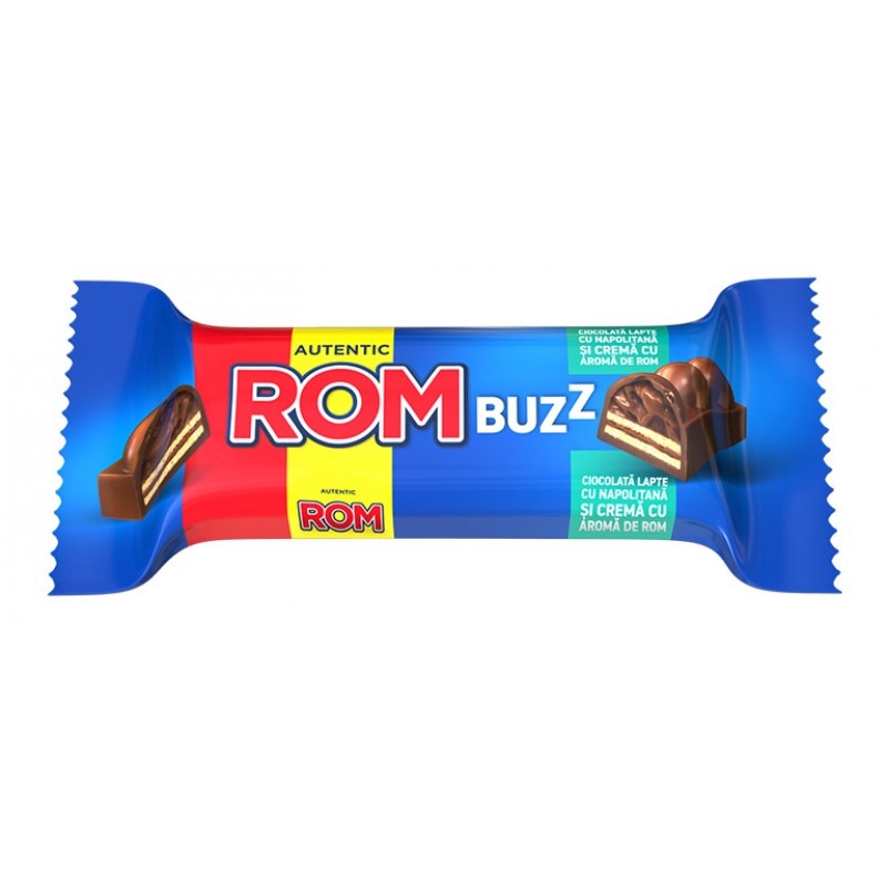 Rom Buzz Napolitana cu crema Rom 50g*30