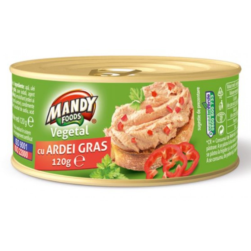 Mandy Pate vegetal Ardei 120g *6