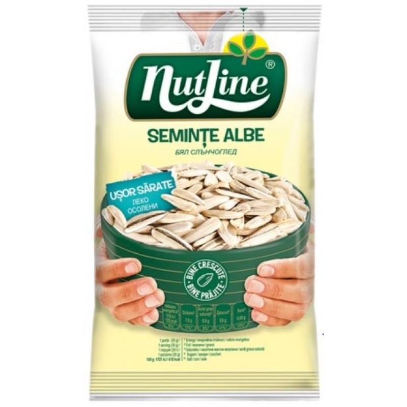 Nutline Seminte floarea soarelui albe usor sarate 100g *12