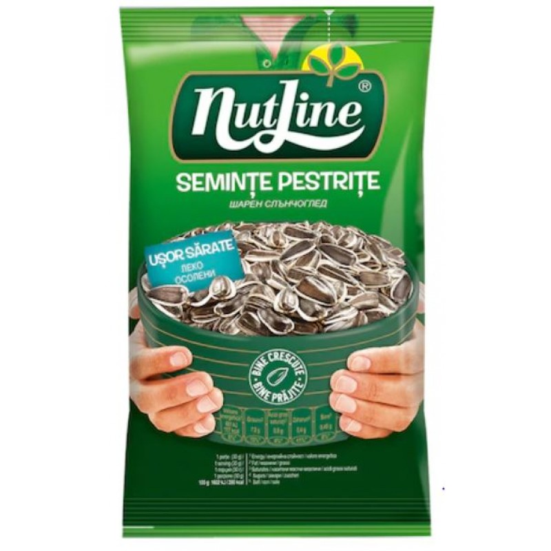 Nutline Seminte floarea soarelui pestrite usor sarate 100g *12