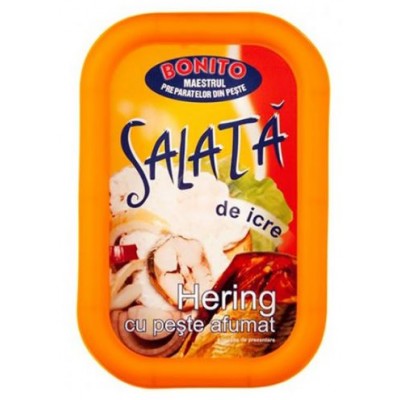 Pescado Bonito Salata Icre Hering Cu Peste Afumat 150g *8