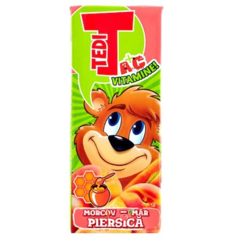 Tedi morcov, mar, piersica 0.2L *24