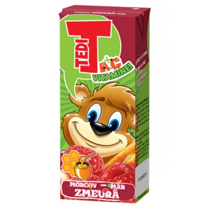 Tedi morcov, mar si zmeura 0.2L *24